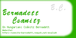 bernadett csanitz business card